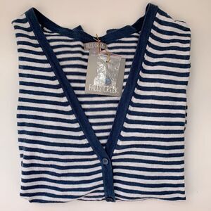 💙Falls Creek Blue Stripes Cotton Cardigan women
